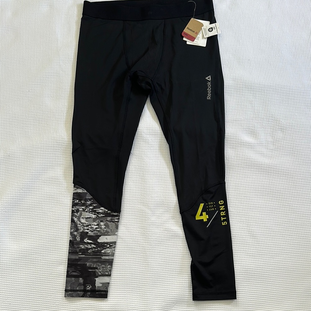 Reebok Black and Gray Athletic Leggings